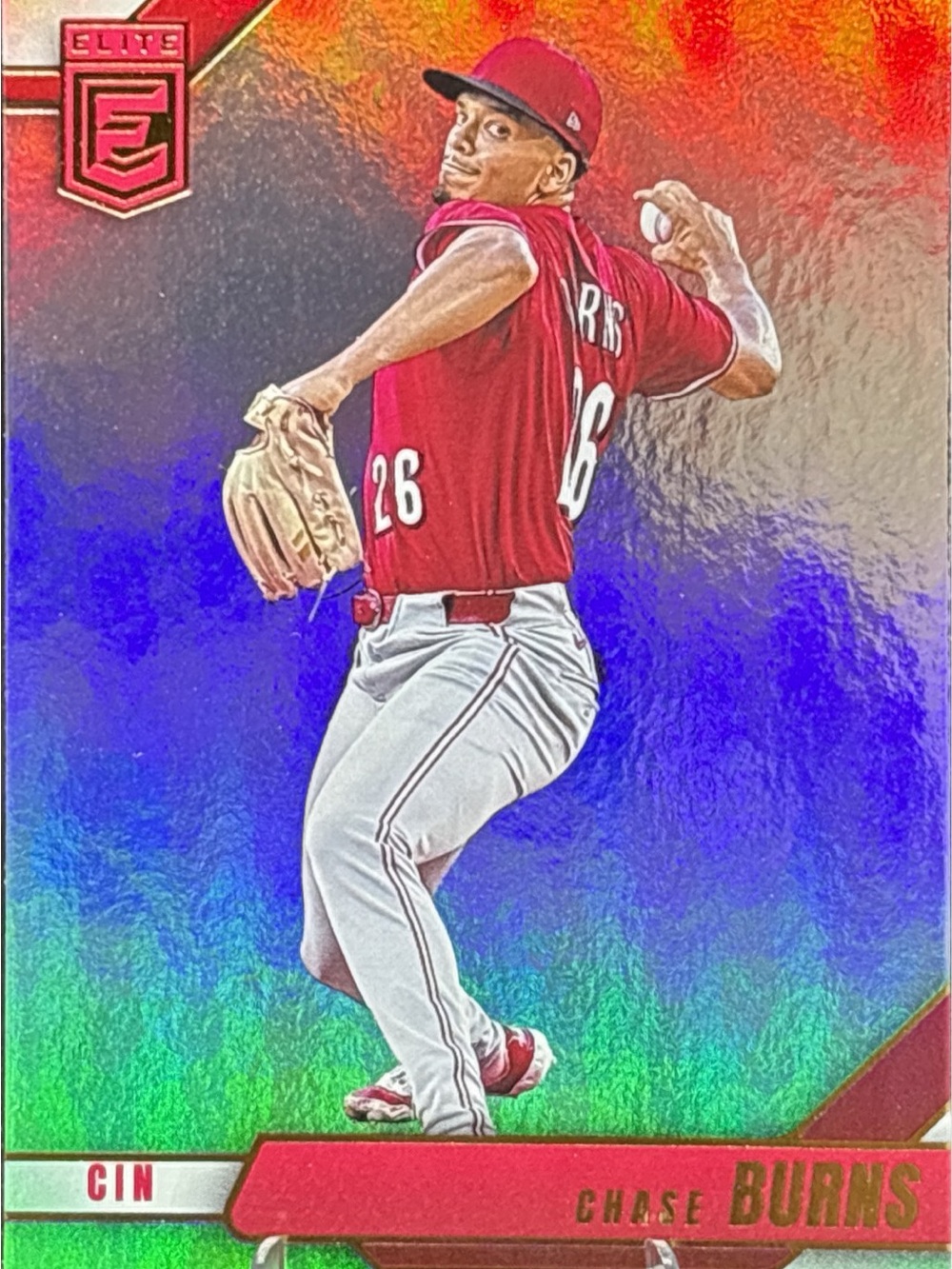Panini Elite Chase Burns Holo Baseball Card
